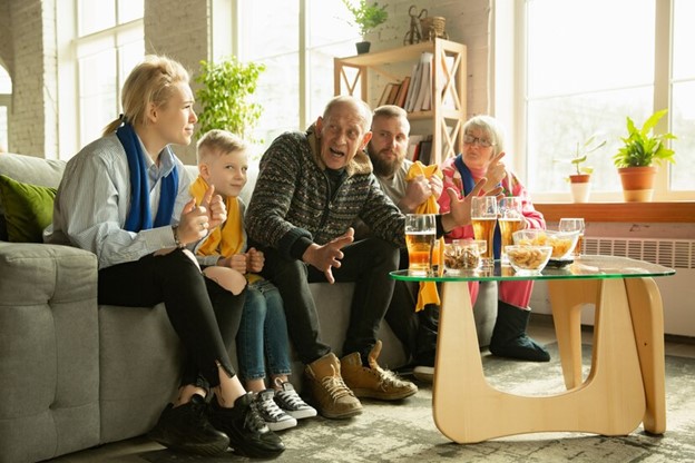 Family of multiple generations sitting together 